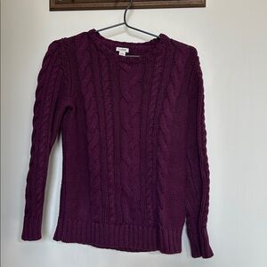 L.L. Bean Purple Cable Knit Sweater
